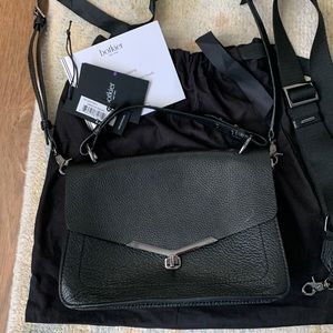Botkier Valentina black leather crossbody satchel